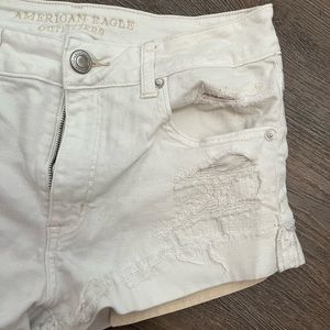 White American Eagle ripped jean shorts